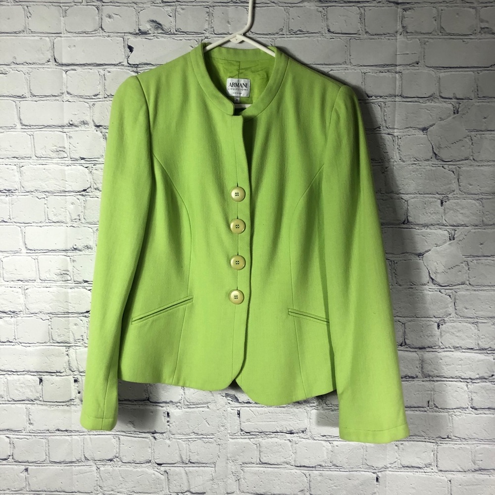 RARE ARMANI vintage bright lime green size 10.